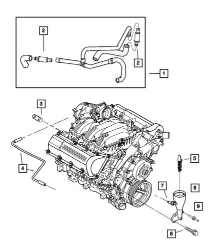 Manguera del Limpiador de Cabeza de Cilindro al Aire - Mopar (53013723AC) - Image 3