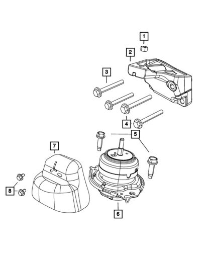 Aislador de Montaje del Motor, Lado Izquierdo - Mopar (68252518AA) - Image 2