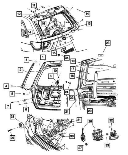Gato Eléctrico Compuerta - Mopar (55399277AF) - Image 2