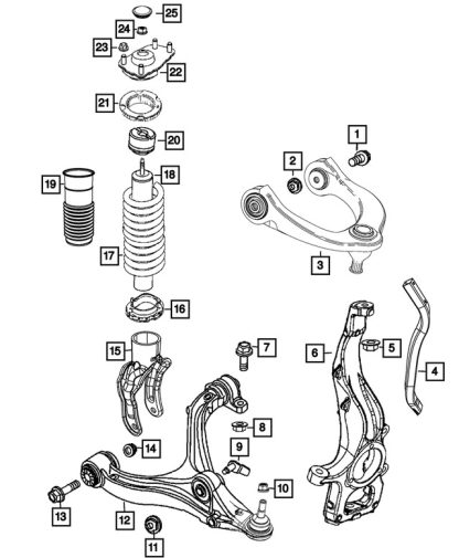 Goma Espiral Delantera Superior - Mopar (68029646AE) - Image 3
