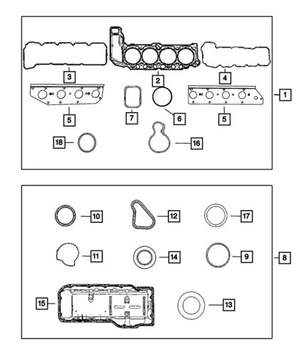 Kit Empacaduras Superior del Motor - Mopar (68031383AB) - Image 3