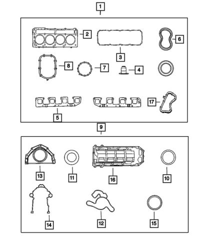Juego de Empacaduras Superior del Motor - Mopar (5135357AG) - Image 3
